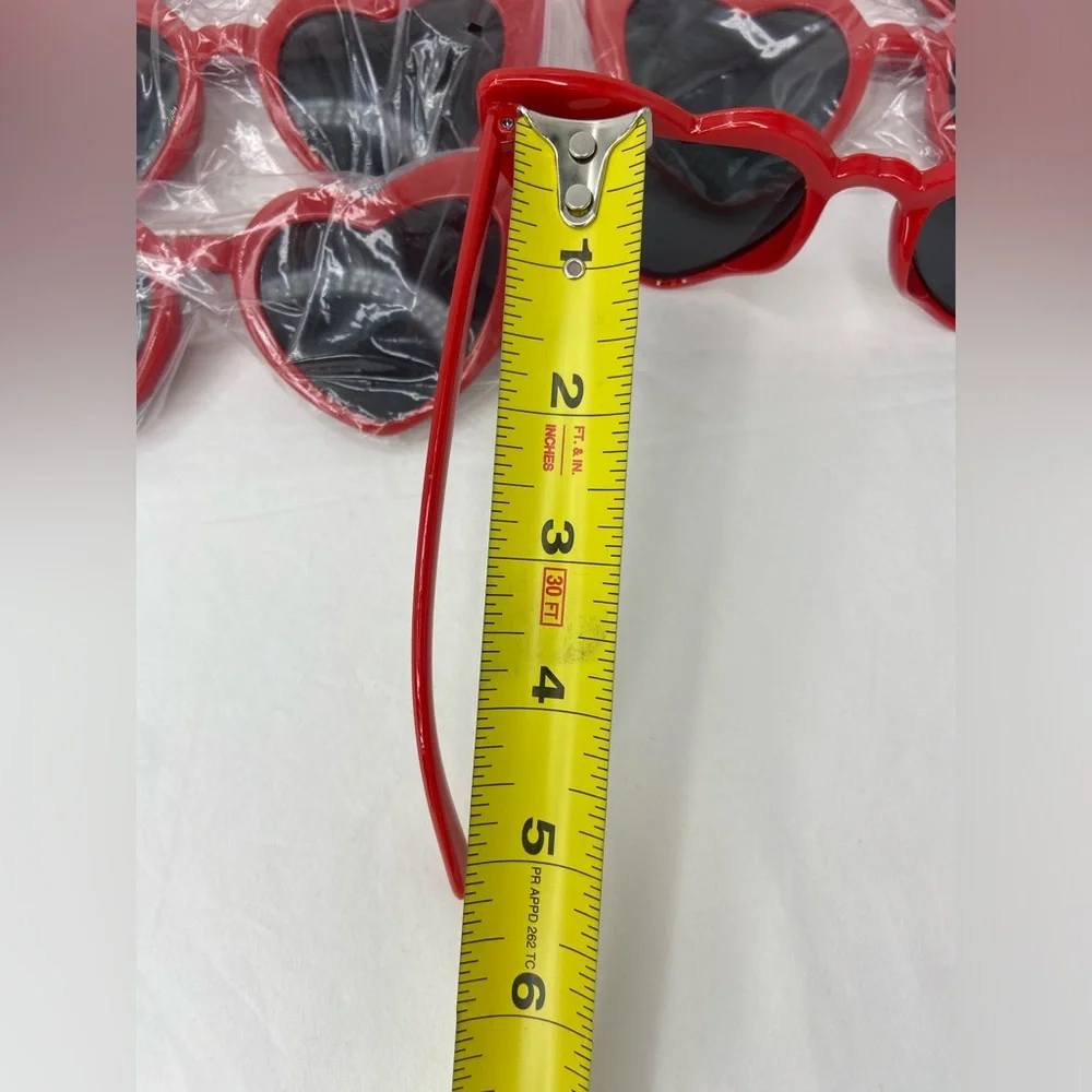 8 Heart Shaped Sun Glasses Red New‎